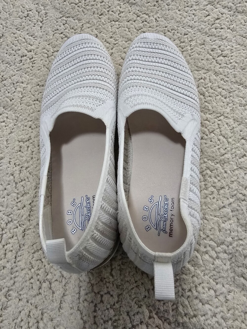 Skechers BOBS Slip-On Knit Sneakers - Off-White